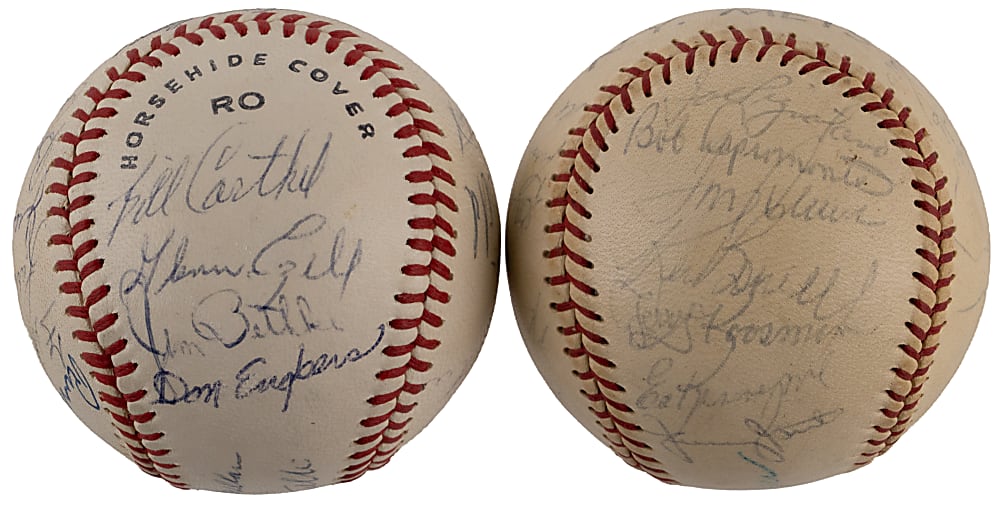 1969 Memphis Blues & 1971 New York Mets Team-Signed Baseball Pair - Ken Singleton Collection