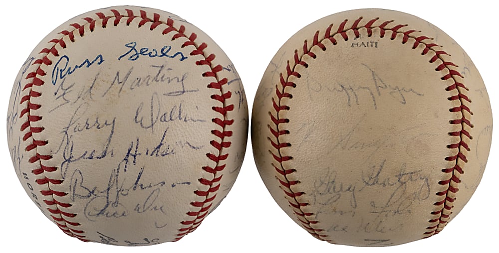 1969 Memphis Blues & 1971 New York Mets Team-Signed Baseball Pair - Ken Singleton Collection