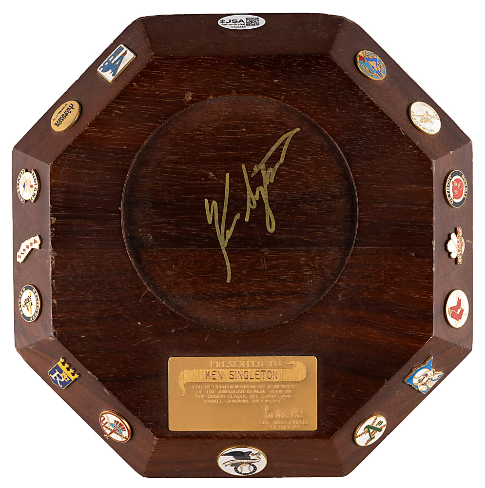 July 19, 1977 Ken Singleton Signed American League All-Star Game Participation Plaque - JSA (Ken Singleton Collection)