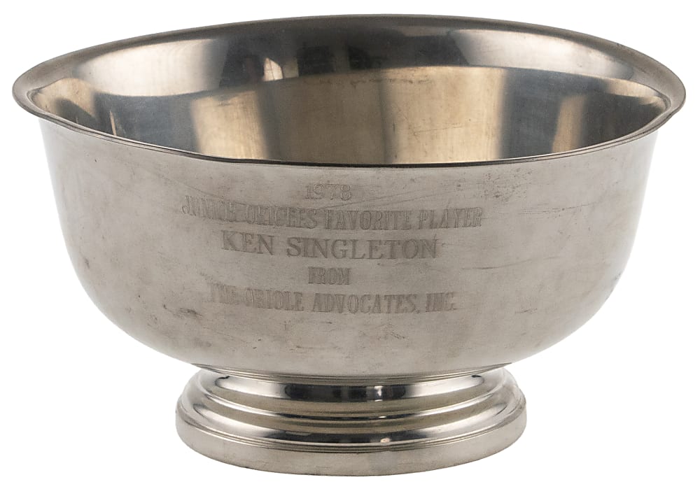 1978 The Oriole Advocates Inc., Ken Singleton Junior Orioles Favorite Player Commemorative Bowl (Ken Singleton Collection)