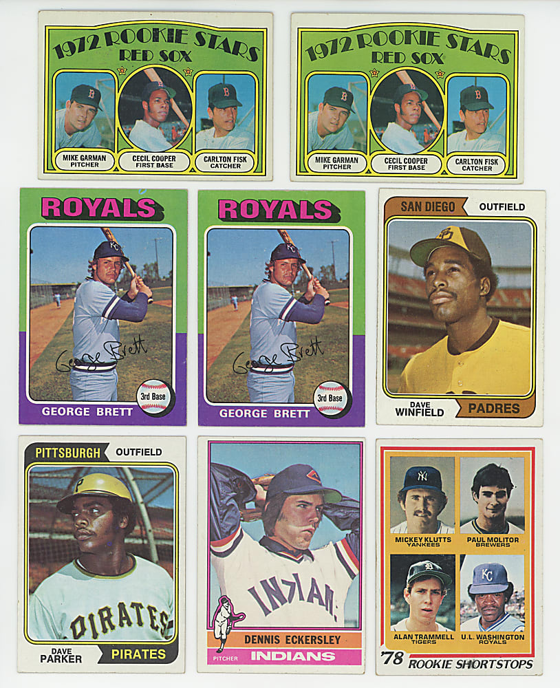 1972-1978 Topps Hall of Fame & Star Rookie Collection (44) with (2) George Brett & Dave Winfield
