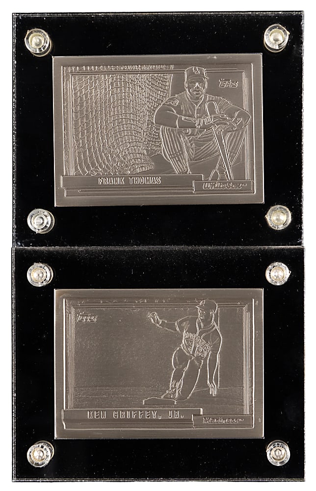 1992 Topps/Highland Mint Limited Edition Pure Silver Baseball Cards (2) with Ken Griffey Jr. & Frank Thomas