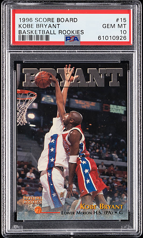 1996 Score Board Basketball Rookies #15 Kobe Bryant Rookie PSA GEM MINT 10