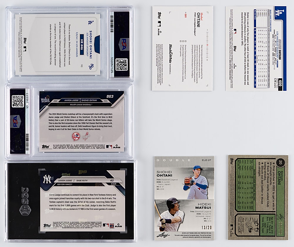 2023-2025 Aaron Judge & Shohei Ohtani Collection (7) with (3) GEM MINT 10