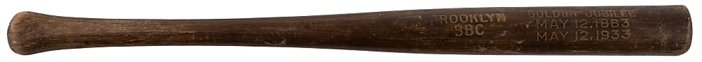 1883-1933 Spalding Brooklyn Dodgers BBC Golden Jubilee Mini Bat