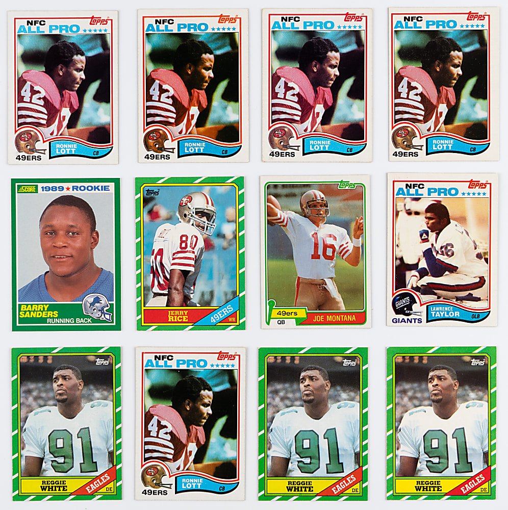 1980-1989 Football Collection (421) with Several Hall of Famers Including Montana, Rice & B. Sanders Rookies