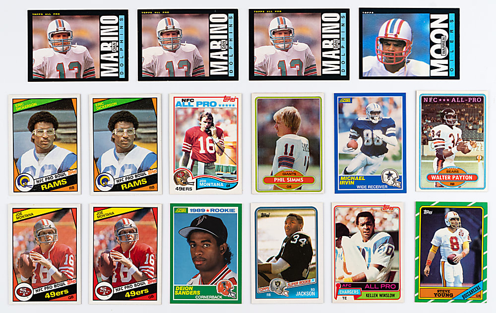 1980-1989 Football Collection (421) with Several Hall of Famers Including Montana, Rice & B. Sanders Rookies