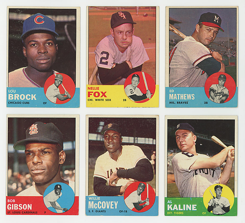 1963 Topps Collection (370) with Partial Set (349/572) with (45+) Hall of Famers Including Aaron, Koufax & Mantle