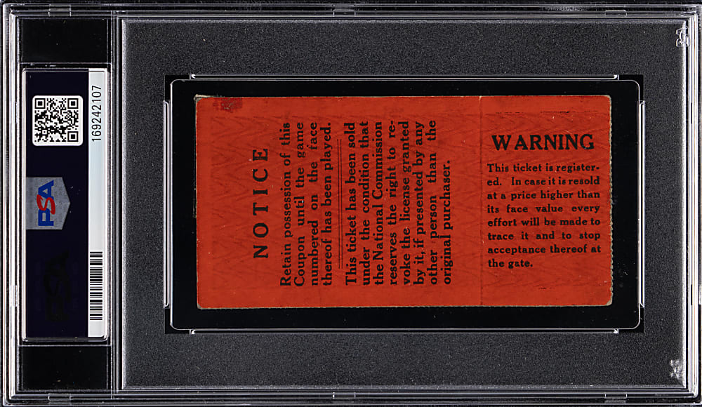 1920 World Series Game 7 Ticket Stub - Cleveland Indians Clinch First World Series Championship vs. Brooklyn Robins - PSA GOOD 2