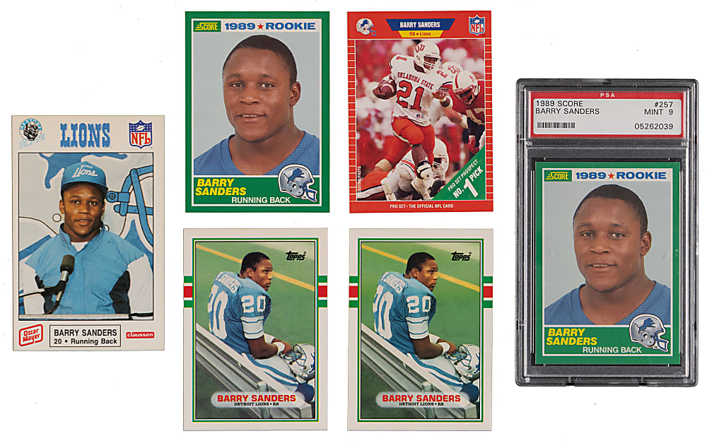1980s-1990s Barry Sanders Collection (400+) with (9) Rookies Including 1989 Score #257 PSA MINT 9