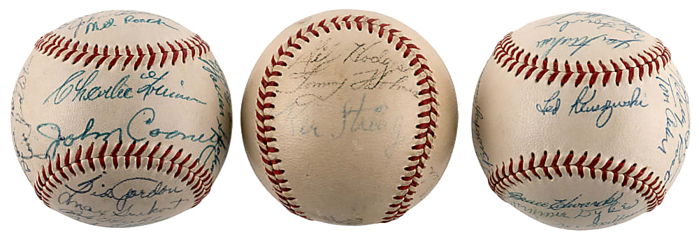 1940s-1950s Team/Multi-Signed ONL Baseballs (3) with 1953 First Season Milwaukee Braves