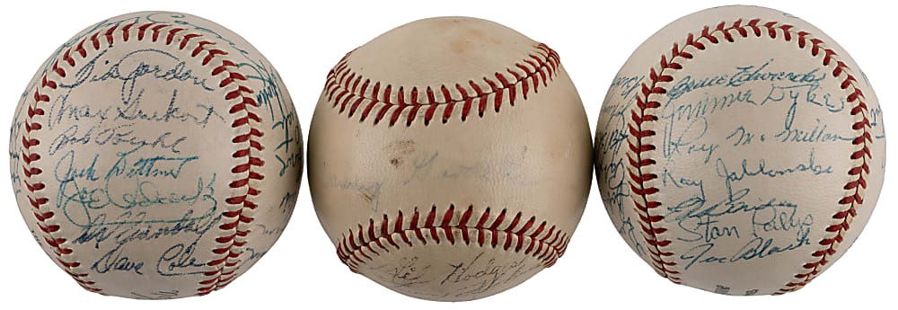 1940s-1950s Team/Multi-Signed ONL Baseballs (3) with 1953 First Season Milwaukee Braves