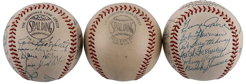 1940s-1950s Team/Multi-Signed ONL Baseballs (3) with 1953 First Season Milwaukee Braves