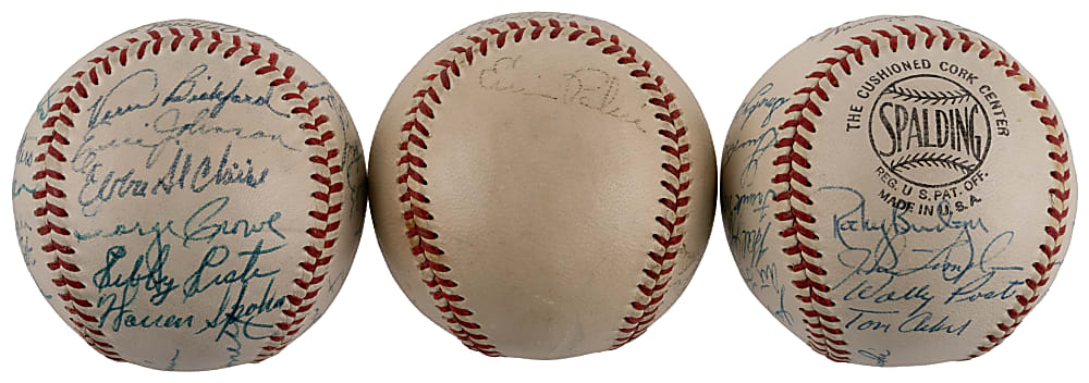 1940s-1950s Team/Multi-Signed ONL Baseballs (3) with 1953 First Season Milwaukee Braves