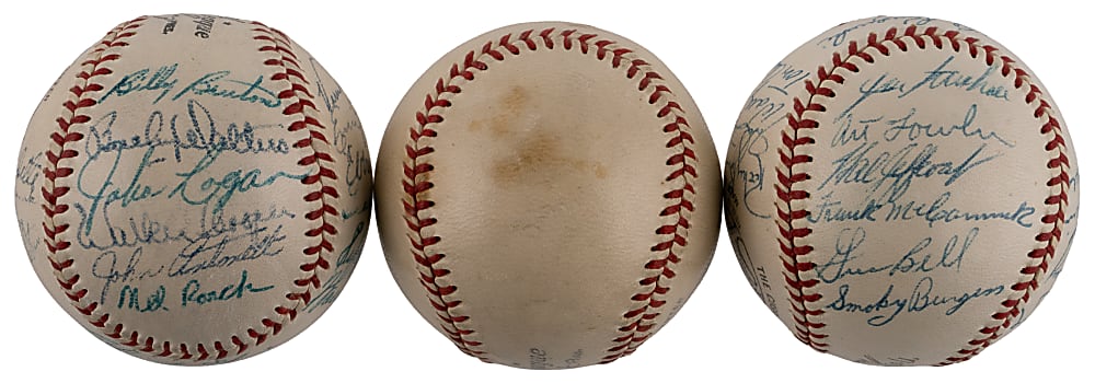 1940s-1950s Team/Multi-Signed ONL Baseballs (3) with 1953 First Season Milwaukee Braves
