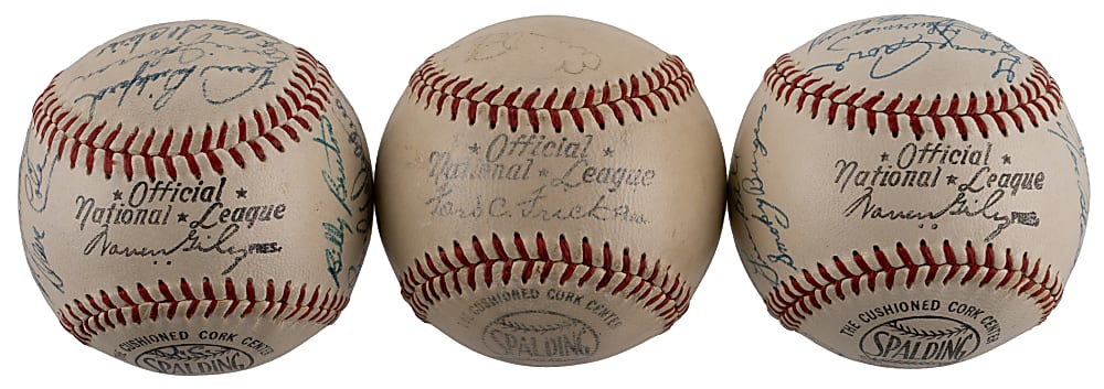 1940s-1950s Team/Multi-Signed ONL Baseballs (3) with 1953 First Season Milwaukee Braves