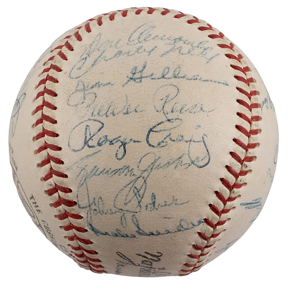 1957 Brooklyn Dodgers Team-Signed ONL/Giles Baseball with (26) Signatures Including Reese, Alston, Drysdale, Hodges & Campanella - Final Year in Brooklyn!