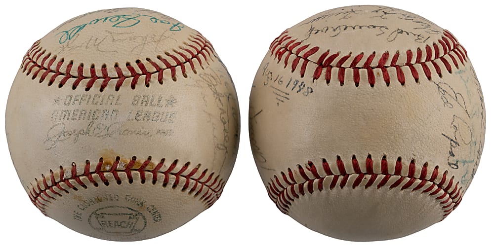New York Yankees Multi-Signed Baseball Pair with 1948 Team-Signed & 1970s Reunion Signed