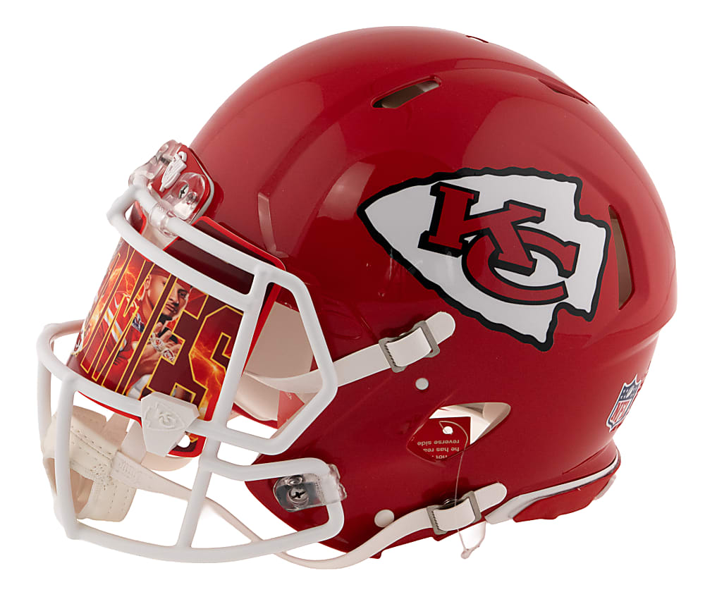 Patrick Mahomes Signed Full-Size Authentic Helmet with PM Customizations - Beckett Witnessed Hologram