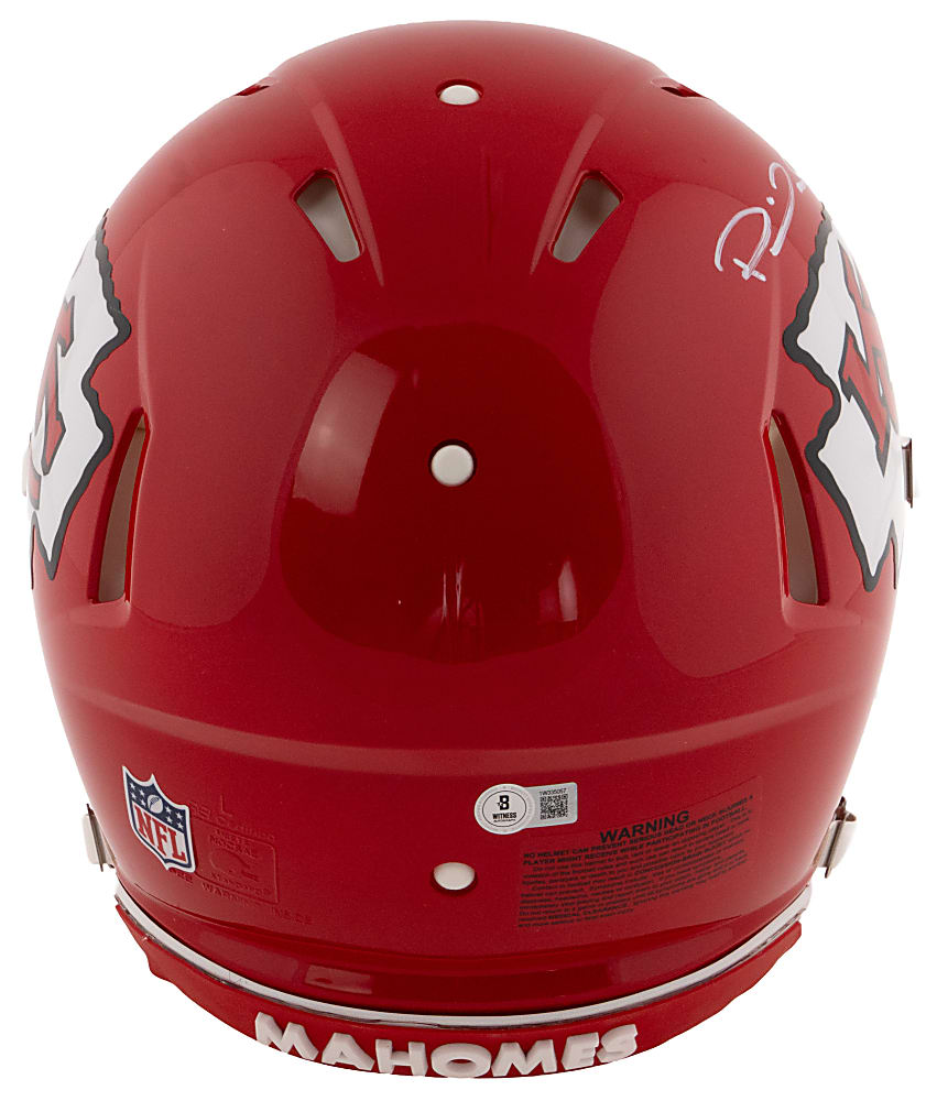 Patrick Mahomes Signed Full-Size Authentic Helmet with PM Customizations - Beckett Witnessed Hologram