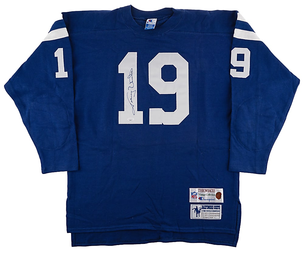 Johnny Unitas Signed Baltimore Colts Champion Throwback Jersey from Unitas Estate - Family LOP & JSA