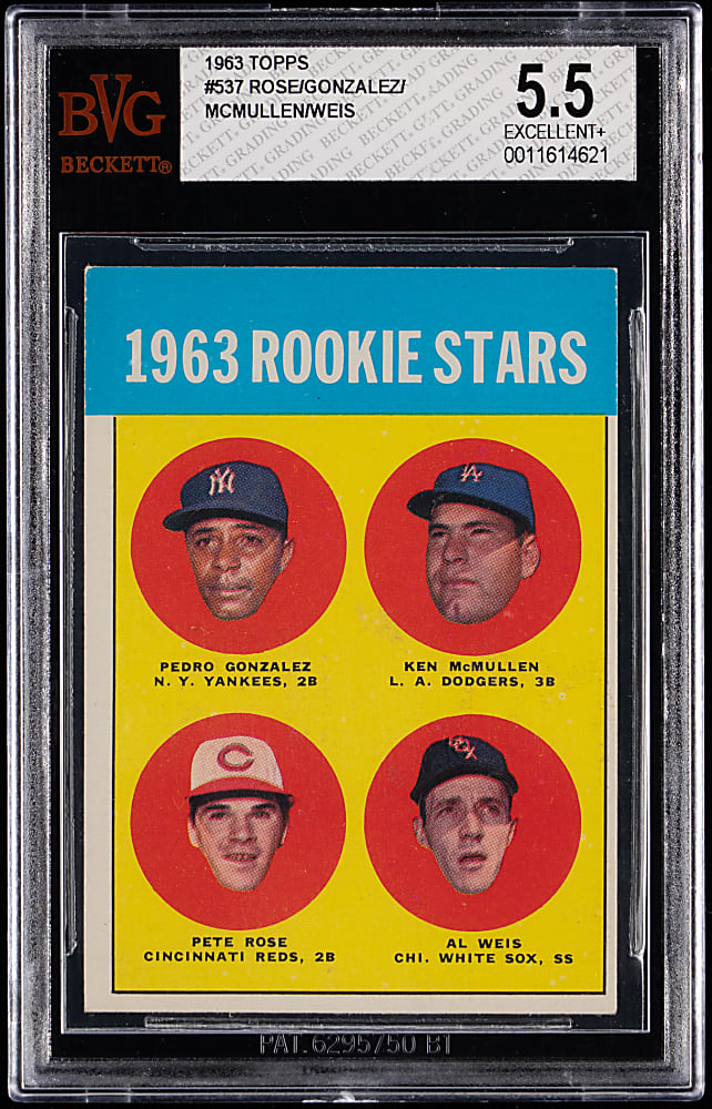 1963 Topps #537 Pete Rose Rookie BVG EX+ 5.5