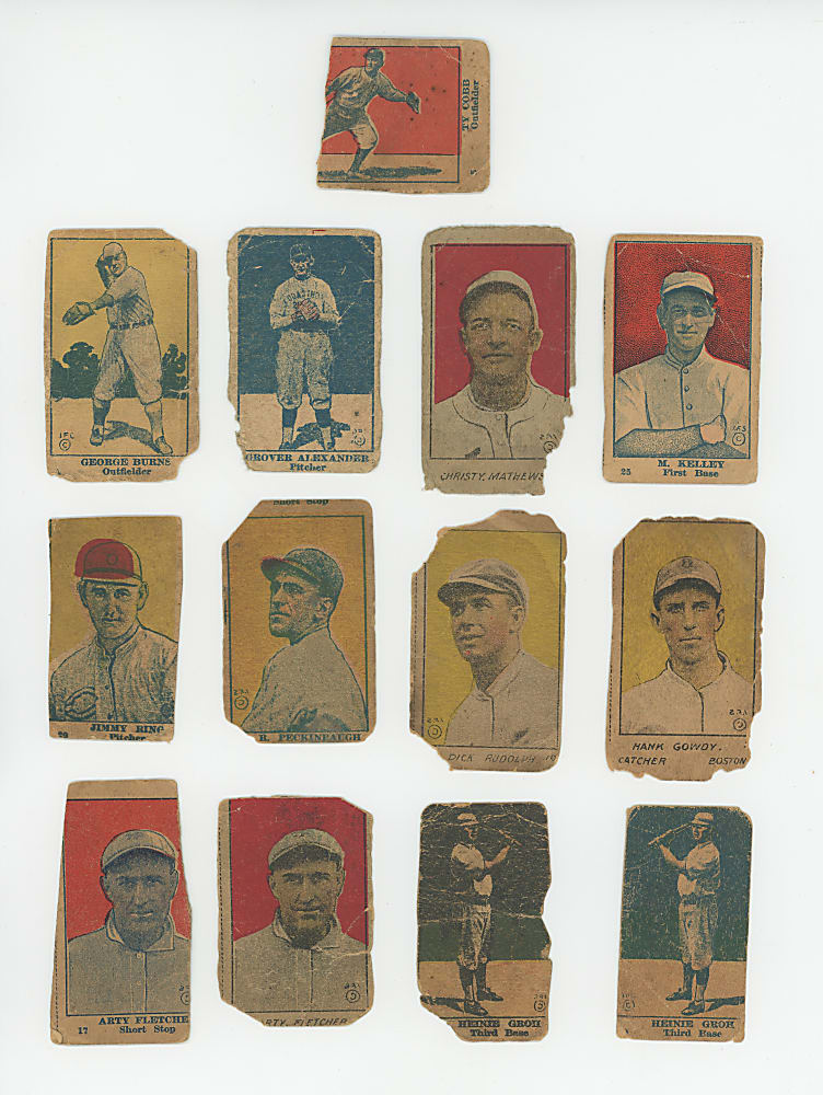 1921 W516 Type Assorted Strip Cards (13) Different with Alexander, Cobb, & Mathewson & Alexander
