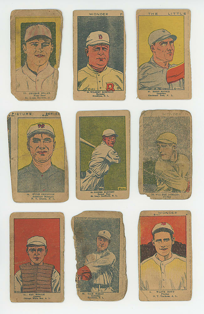 1923 W515-2 Strip Card Starter Set (17) with (9) Hall of Famers Including Rogers Hornsby & Walter Johnson