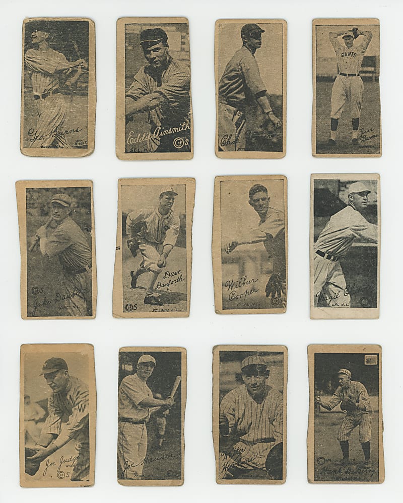 1923 W572 Strip Card Starter Set (36) with (9) Hall of Famers Including Eddie Collins & Pie Traynor