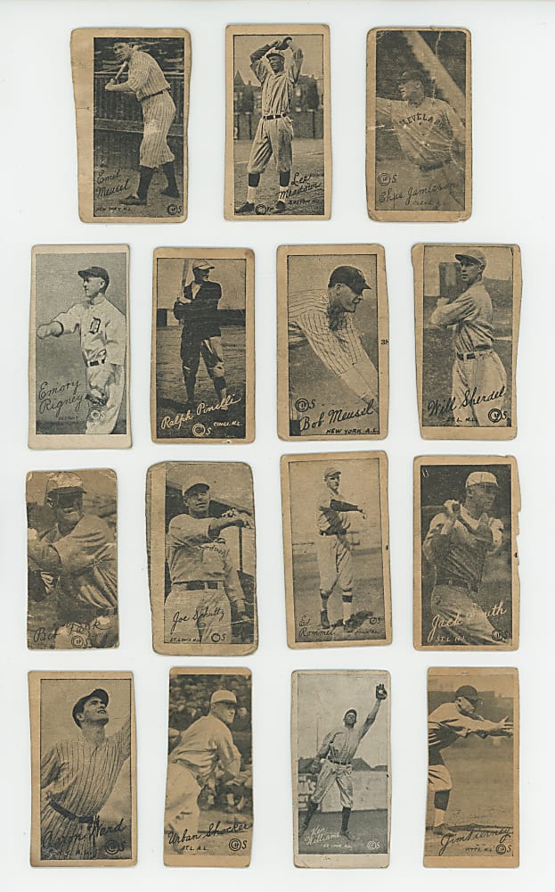 1923 W572 Strip Card Starter Set (36) with (9) Hall of Famers Including Eddie Collins & Pie Traynor