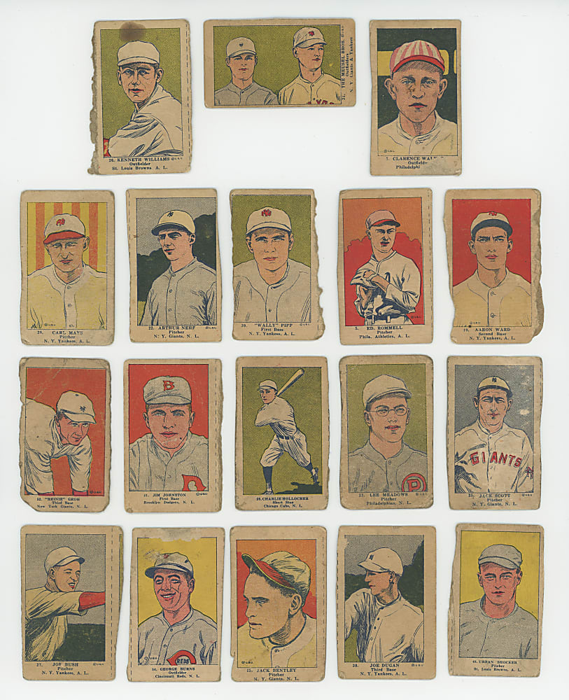 1923 W515-1 Strip Card Starter Set (28) with (10) Hall of Famers Including Hornsby, Speaker & Stengel