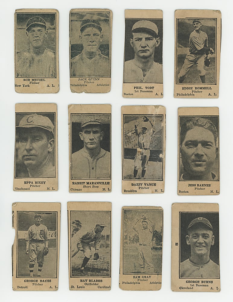 1925-1931 W590 Strip Card Collection (12) with (3) Hall of Famers