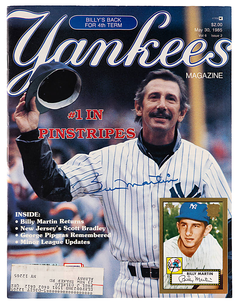 1985 Billy Martin Signed Yankees Magazine
