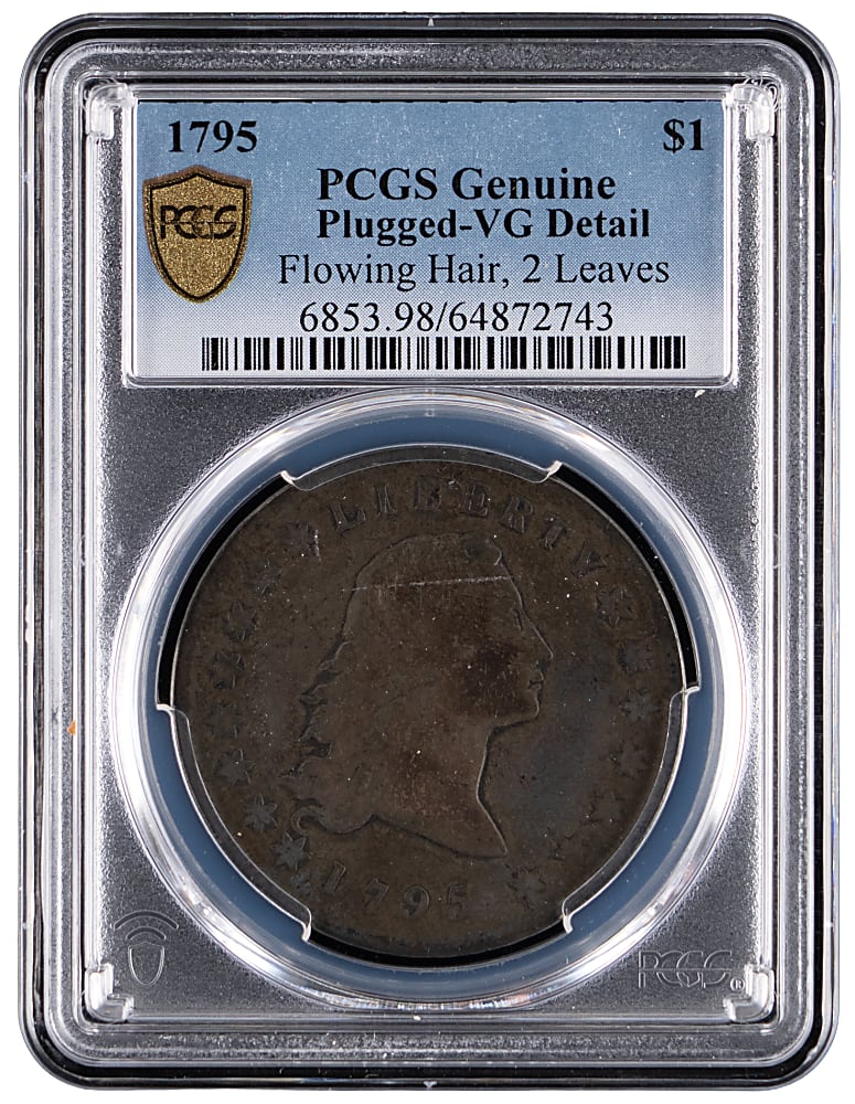 1795 Flowing Hair Silver Dollar - PCGS Genuine, Plugged - VG Detail