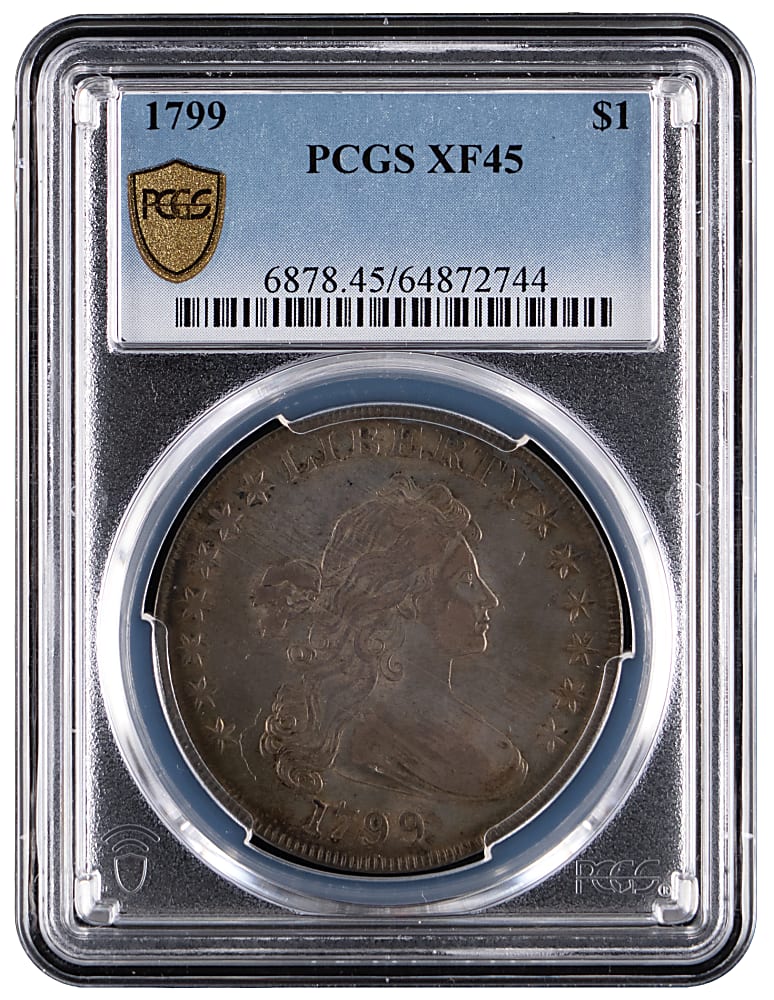 1799 Draped Bust Silver Dollar - PCGS XF45