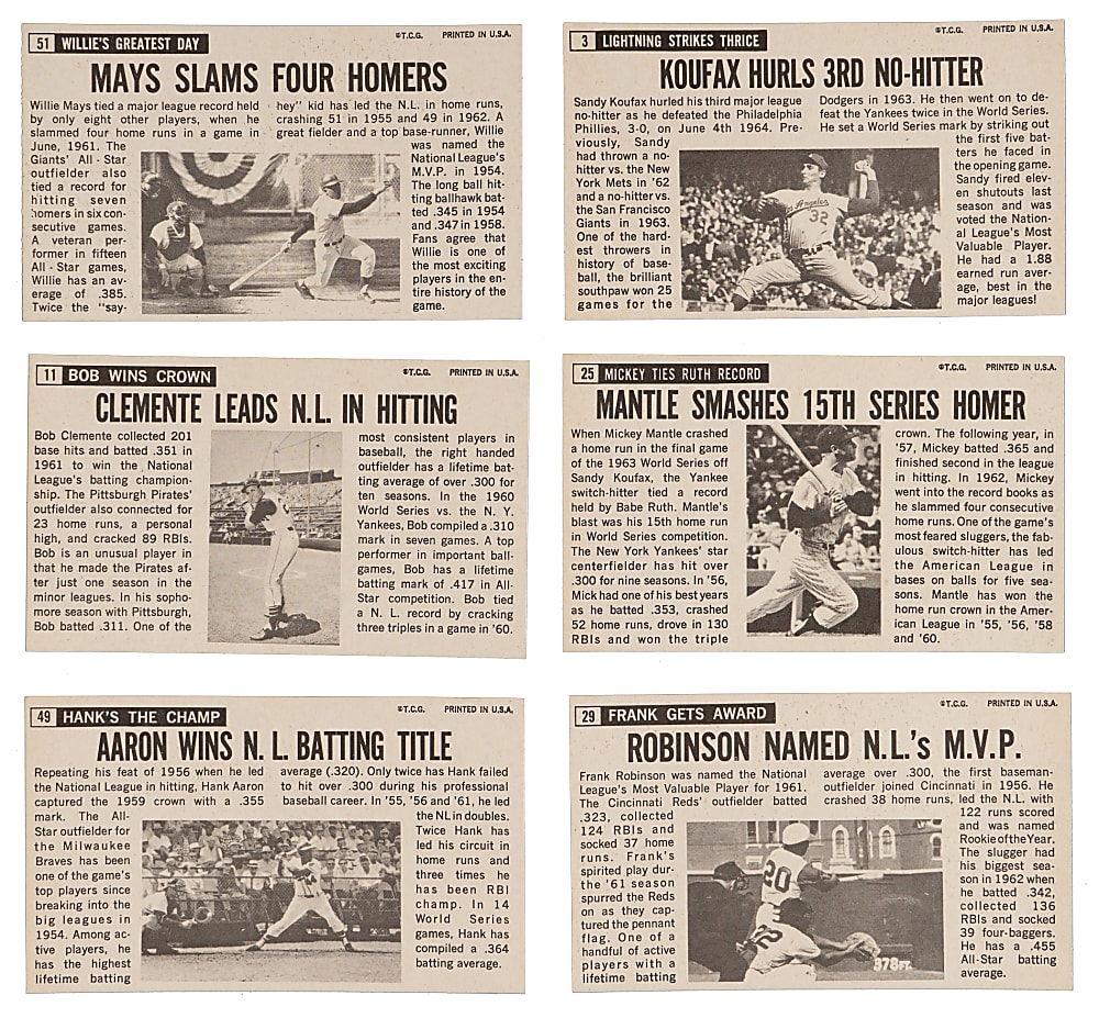 1964 Topps Giants Complete Set (60) - Clean!