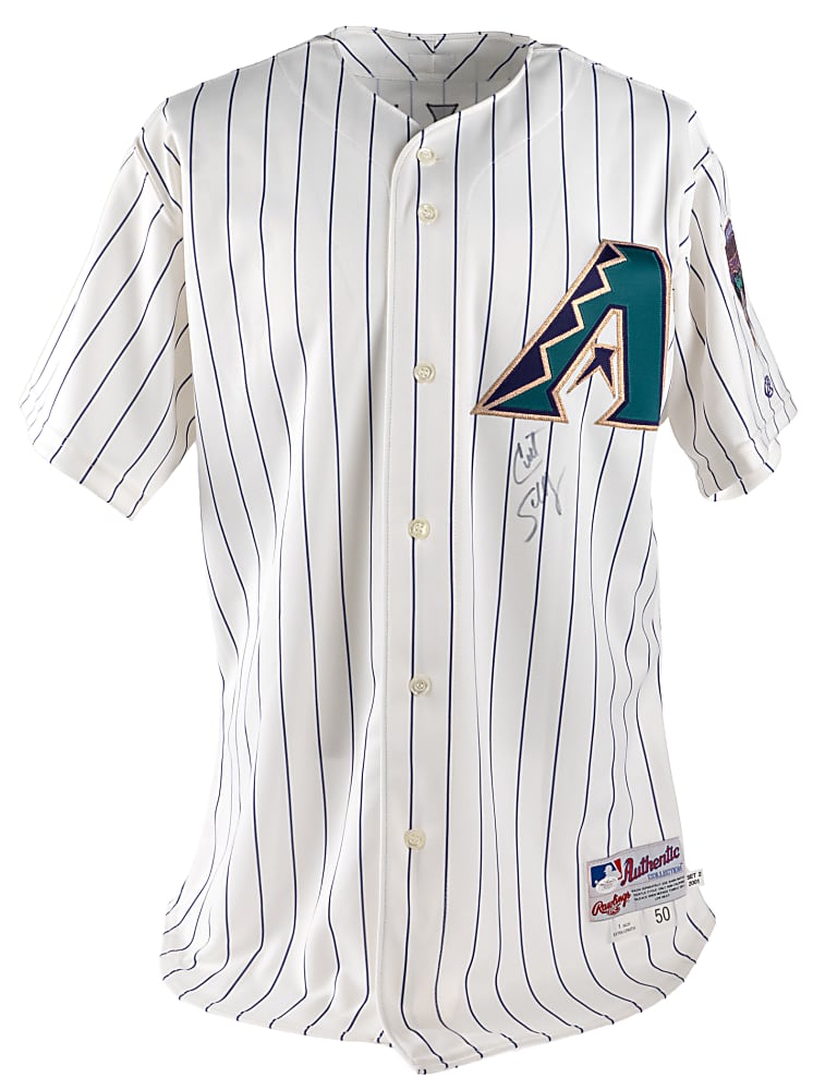 2001 Curt Schilling Arizona Diamondbacks Team-Issued Home Jersey - Phil Wood LOA & Full JSA LOA