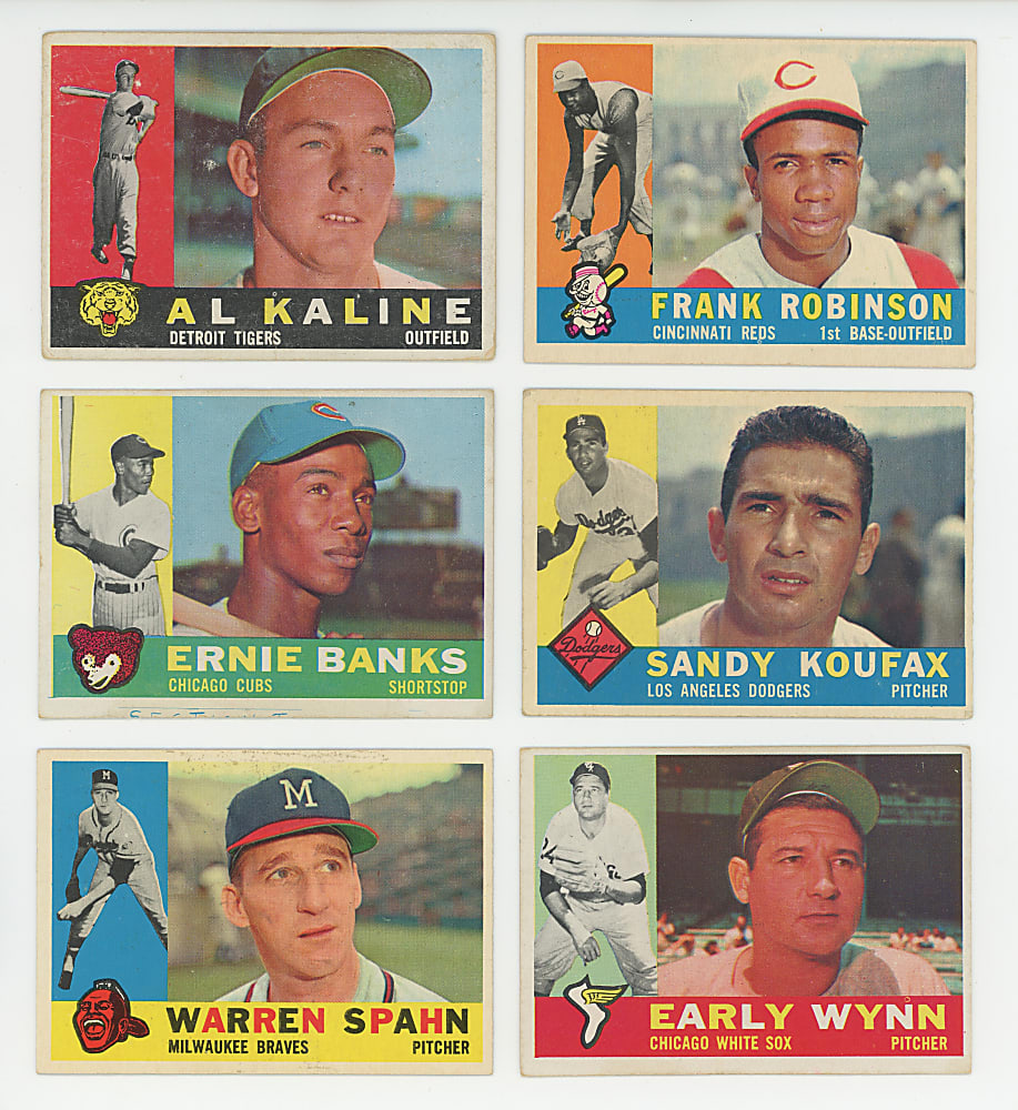 1959 & 1960 Topps Hall of Fame & Star Collection (26) with (4) Mays, (2) Aaron & (2) Koufax