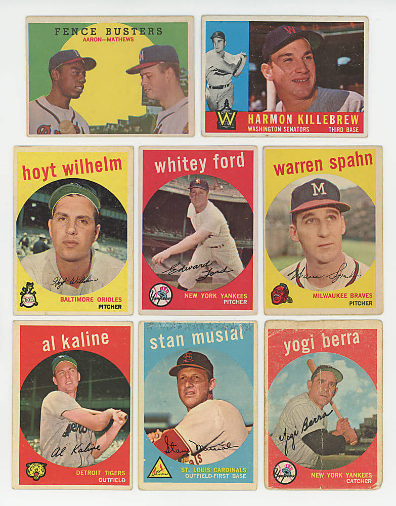 1959 & 1960 Topps Hall of Fame & Star Collection (26) with (4) Mays, (2) Aaron & (2) Koufax