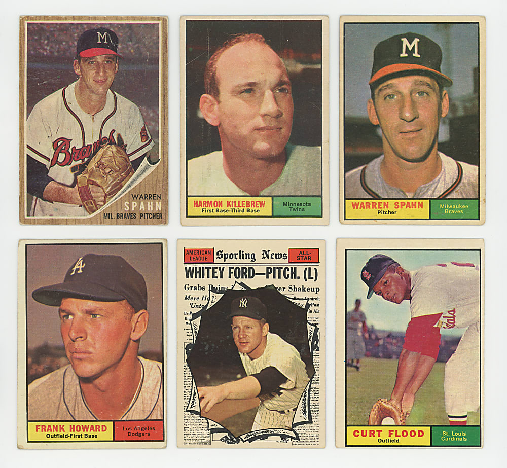 1961 & 1962 Topps Hall of Fame & Star Collection (24) with (2) Clemente, (2) Koufax, Aaron, Mantle & Mays