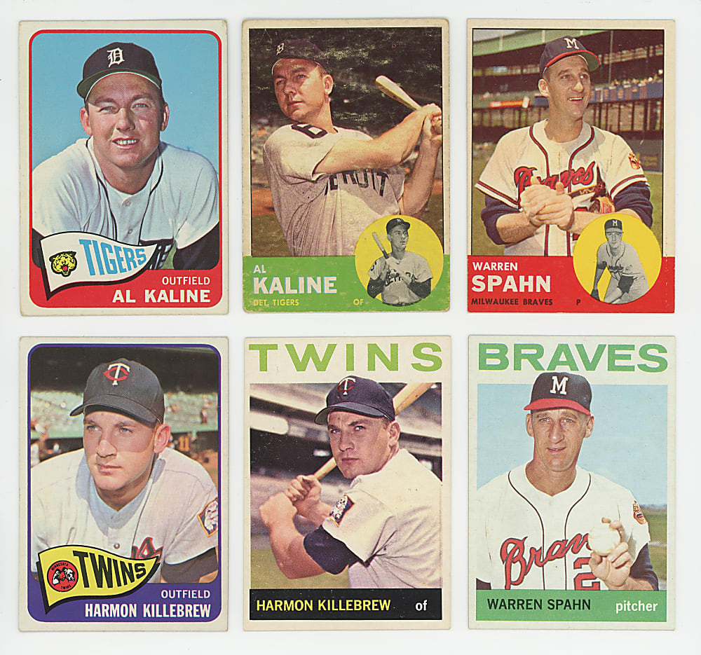 1963-1965 Topps Hall of Fame & Star Collection (43) with (3) Aaron, (3) Clemente, (3) Koufax & (3) Mays