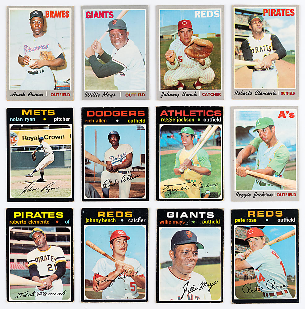 1970 & 1971 Topps Hall of Fame & Star Collection (78) with (3) Aaron, (2) Clemente, (2) Mays & Ryan