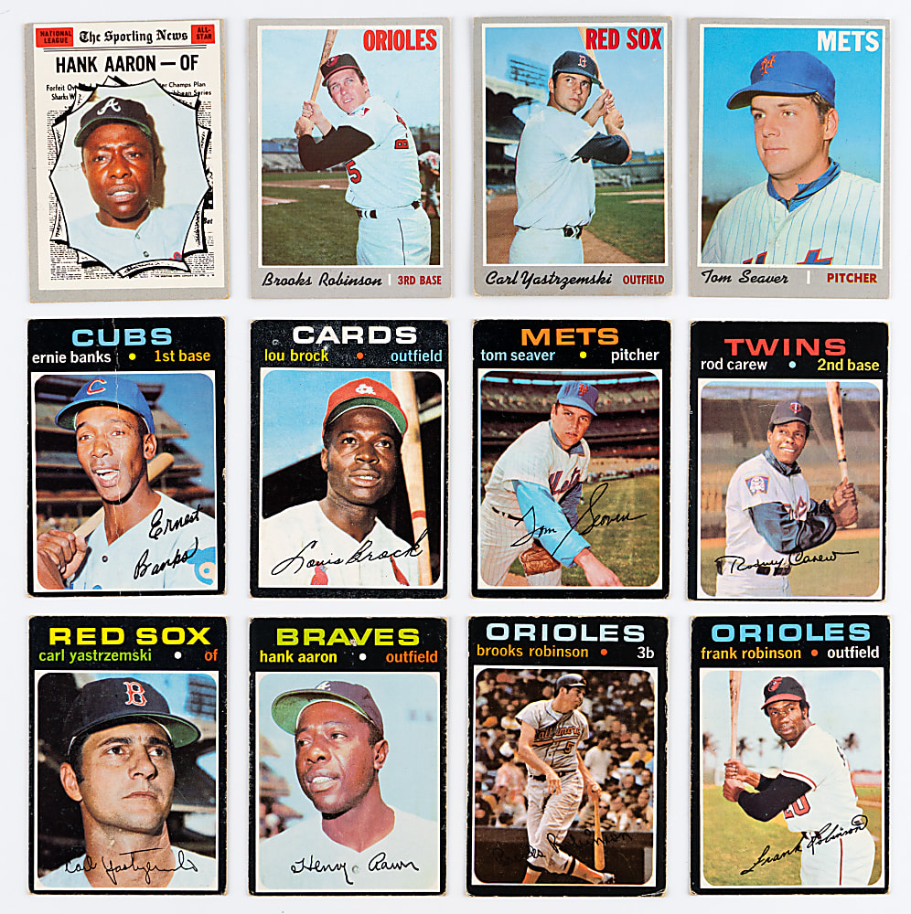 1970 & 1971 Topps Hall of Fame & Star Collection (78) with (3) Aaron, (2) Clemente, (2) Mays & Ryan