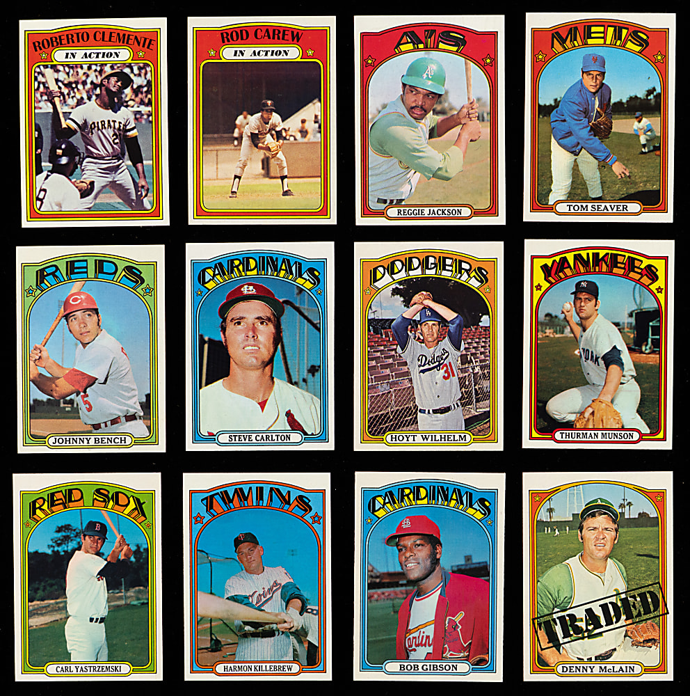 1972 Topps High-Grade Complete Set (787) with (17) PSA Graded NM 7 to NM-MT 8 Graded - Sharp!