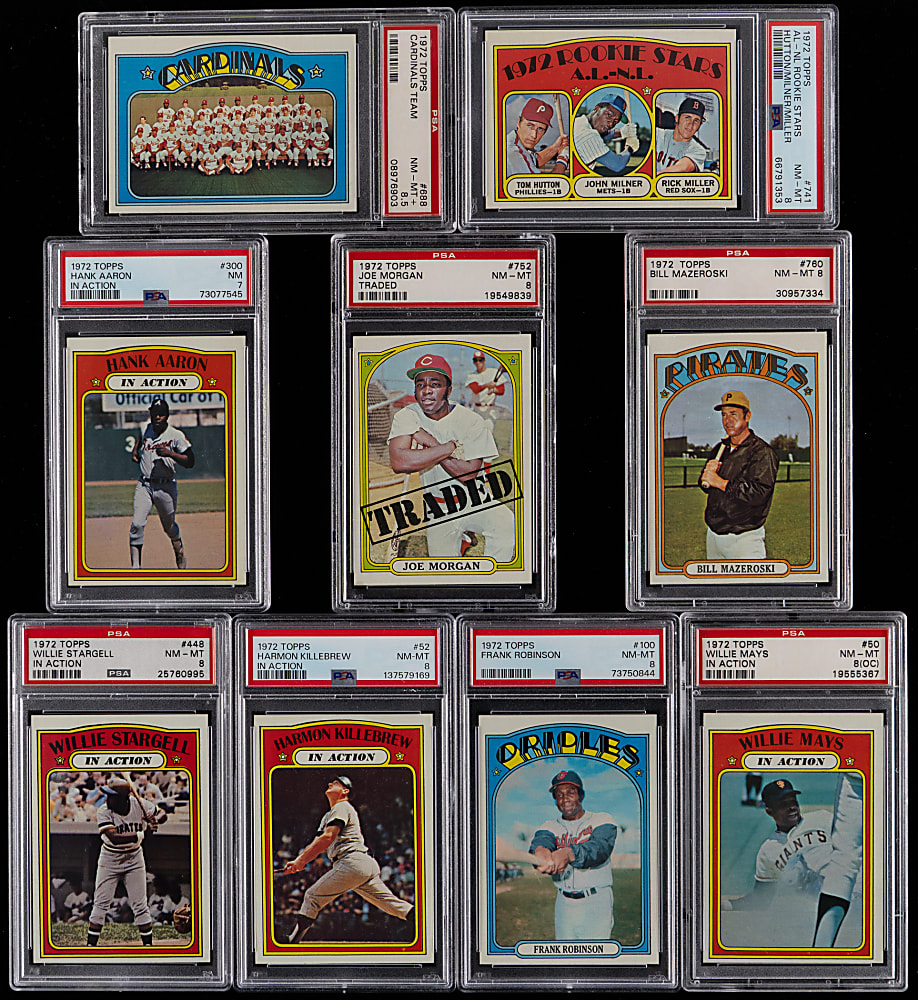 1972 Topps High-Grade Complete Set (787) with (17) PSA Graded NM 7 to NM-MT 8 Graded - Sharp!