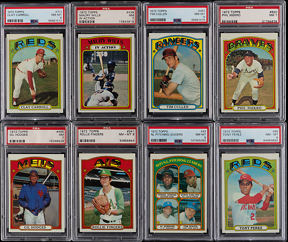 1972 Topps High-Grade Complete Set (787) with (17) PSA Graded NM 7 to NM-MT 8 Graded - Sharp!