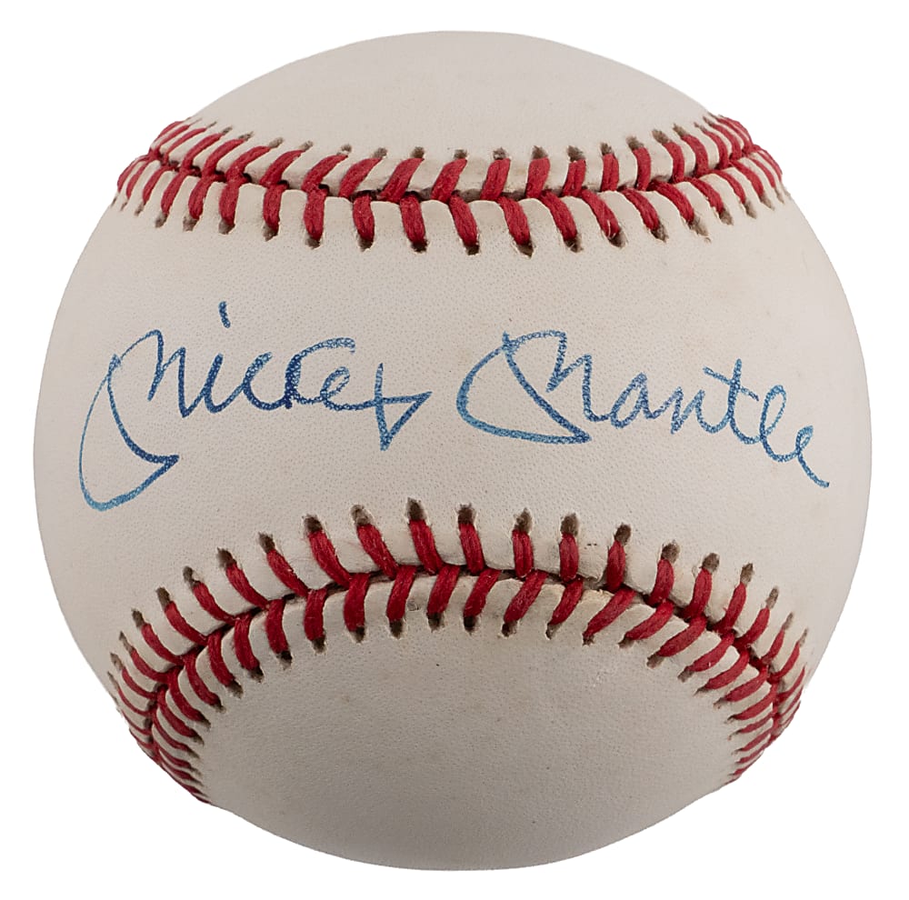 Mickey Mantle Single-Signed OAL/Brown Baseball