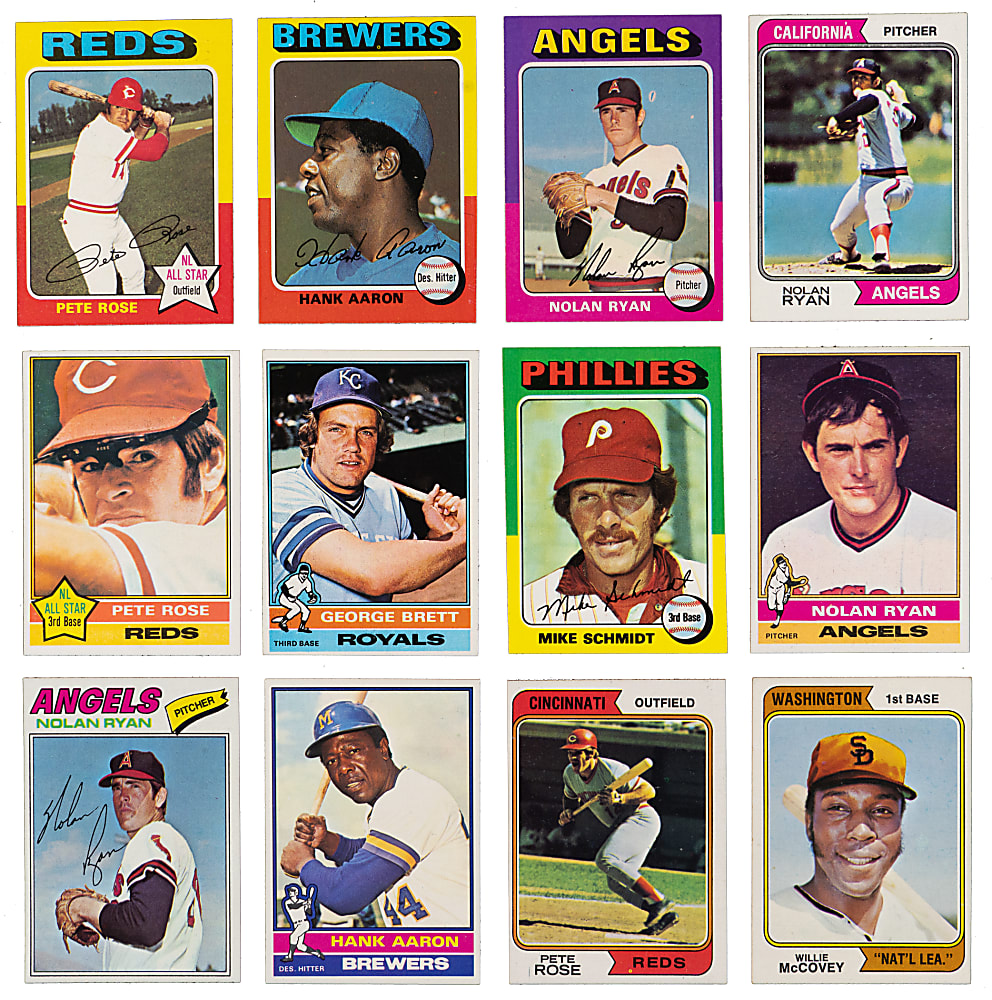 1974-1977 Topps Hall of Fame & Star Collection (143) with Aaron, Rose & Ryan