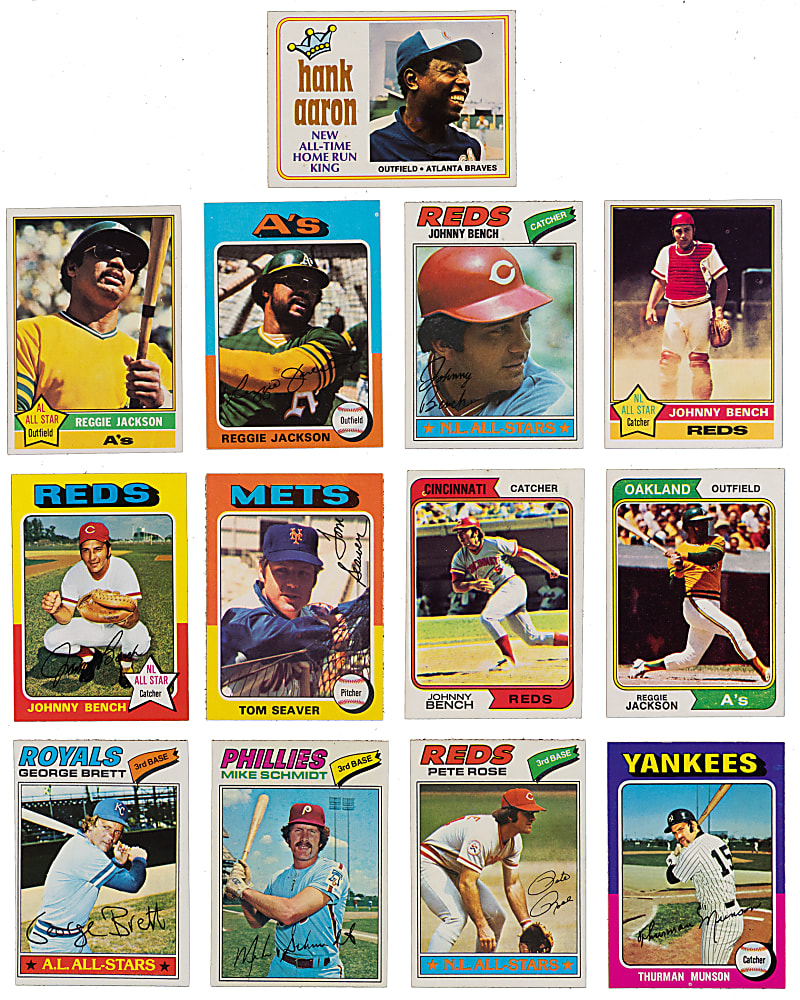 1974-1977 Topps Hall of Fame & Star Collection (143) with Aaron, Rose & Ryan