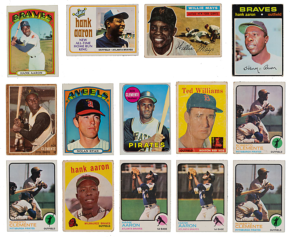 1956-1976 Topps Hall of Fame & Star Collection (64) - Loaded with Aaron, Clemente, Mays & T. Williams